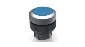 Pushbutton Actuator with Metallic Silver Frontring Momentary Function Round Button Blue IP65 RAFIX 22 QR