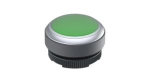 Pushbutton Actuator with Grey Frontring Protective Cap Momentary Function Round Button Green IP65 / IP6K9K RAFIX 22 FS+