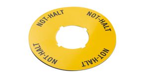 Adhesive Label with Legend with 16.3mm Cutout 60mm Emergency Stop Round Yellow