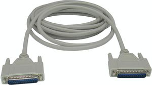 Serial Cable D-SUB 25-Pin Male - D-SUB 25-Pin Male 5m Grey