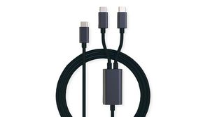 Cable, USB-C Plug - 2x USB C Plug, 1.8m, USB 2.0, Black