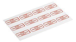 Safety Label, Rectangular, Red on White, Polyester, Warning, 120pcs