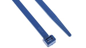 Collier de câble métallique détectable 380 x 7.6mm, Polyamide 6.6 MP, 382.6N, Bleu