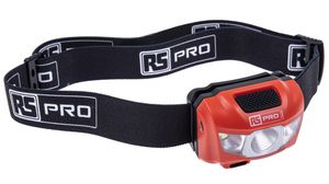 Headlamp, LED, Rechargeable, 250lm, 66m, IPX6, Black / Red