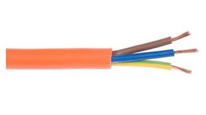 Mains Cable 3x 2.5mm² Annealed Copper Unshielded 500V 100m Orange
