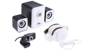 Kit de bureau à domicile, webcam, haut-parleurs et casque d'écoute, 1080 x 720, 30fps, 60°, USB-A