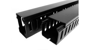 Cable Tray, 25 x 30mm, 1m, Polyvinyl Chloride (PVC), Black