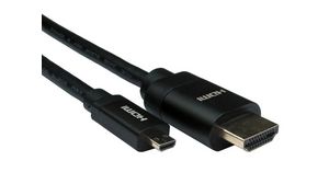 Video Cable, HDMI Plug - HDMI Micro Plug, 3840 x 2160, 5m