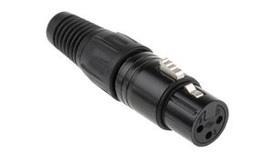 XLR Connector, Socket, Straight, Cable Mount, 3 Poles