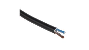 Mains Cable 2x 1.5mm² Copper Unshielded 500V 100m Black