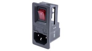 IEC Appliance Intlet, C14, Plug, 6A, Snap-in Mounting