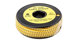 Slide-On Pre-Printed '8' Cable Marker 4mm Reel of 1000 pieces