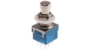 Pushbutton Switch Latching Function 3CO, 12.2mm Through Hole Silver