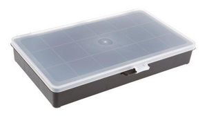 18 Cell Black PP Compartment Box, 41mm x 271mm x 173mm