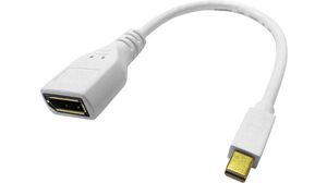 Video Adapter, Mini DisplayPort Plug - DisplayPort Socket, 3840 x 2160, White