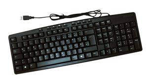 Tastatur, DE Tyskland, QWERTZ, USB, Kabel