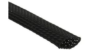Expandable Braided PET Black Cable Sleeve, 15mm Diameter, 50m Length