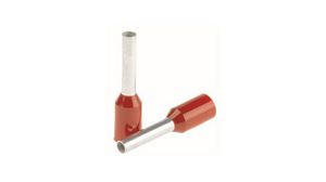 SES Sterling, PLIO Insulated Crimp Bootlace Ferrule, 8mm Pin Length, 1.8mm Pin Diameter, 1mm² Wire Size, Red