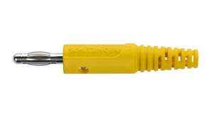 Banana Plug, 4mm, Nickel-Plated, 32A, TPE, Soldering, Yellow