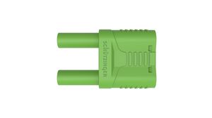Safety Short Circuit Plug, Shrouded, Polyamide 6.6, 4mm, Nickel-Plated, 1kV, 32A, Green