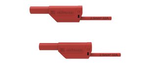 Safety Test Lead PVC 32A Nickel-Plated 500mm 2.5mm² Red