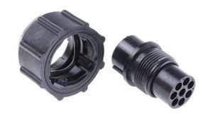 Souriau, UTP 8 Way Cable Mount MIL Spec Circular Connector Plug, Pin Contacts,Shell Size 12, Bayonet Coupling
