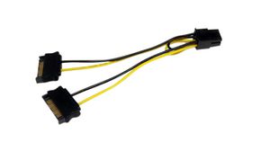 Kabel zasilający do karty graficznej PCIe 152mm Czarny / żółty
