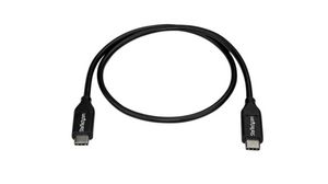 Cable, Wtyk USB C - Wtyk USB C, 500mm, USB 2.0, Czarny