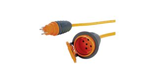 Verlengkabel IP55 Polyurethaan (PUR) CH-stekker type J (T15) - CH-socket type J (T15) 10m Oranje
