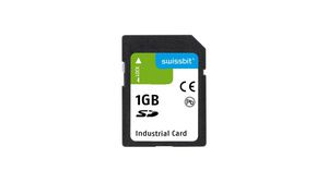 Industrielle Speicherkarte, SD, 1GB, 35MB/s, 20MB/s, Schwarz