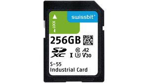 Industrial Memory Card, SD, 256GB, 97MB/s, 60MB/s, Black