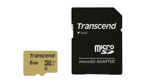 Memory Card, microSD, 8GB, 95MB/s, 60MB/s, Gold