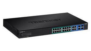 PoE Switch, Managed, 1Gbps, 370W, RJ45 Ports 20, PoE Ports 16