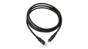 Cable, USB C -urosliitin - USB C -urosliitin, 2m, USB 3.0, Musta