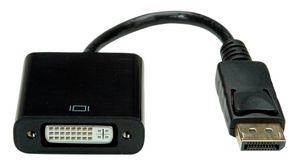 Video Adapter, DisplayPort Plug - DVI Socket, 1920 x 1080, Black