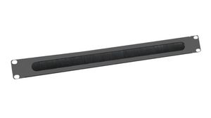 Kabelhanteringspanel med borsttätning för 19-tumsskåp, Metall, Svart