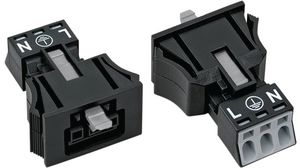 Socket Snap-in Version, 0.25 ... 1.5mm², 250V, 3 Poles