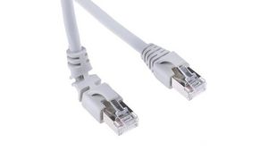 Cat6 Right Angle Male RJ45 to Straight Male RJ45 Ethernet Cable, S/FTP, Grey LSZH Sheath, 1.5m, Halogen Free