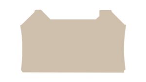 End Plate, Dark Beige, 68.8 x 41mm, PU=Pack of 50 pieces