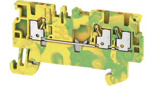 Earth Terminal, Push-In, 3 Poles, 500V, 180A, 0.5 ... 1.5mm², Green / Yellow