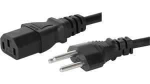 AC Power Cable, CH Type J (T12) Plug - IEC 60320 C13, 2.5m, Black