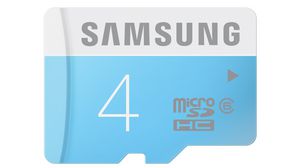Memory Card, microSD, 4GB, 24MB/s, Blue / Silver