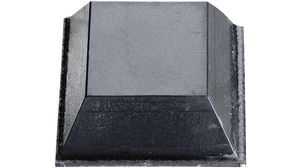 Hranaté gumové nožky, Čtverec, 20.5x20.5x7.6mm, 70 Shore A, Černý