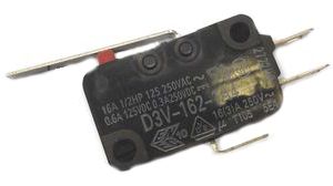 Mikroprzełącznik D3V, 16A, 1CO, 0.98N, Dźwignia z zawiasem