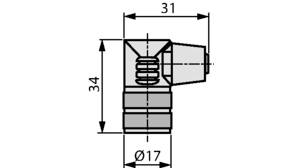Circular Connector, M16, Socket, Right Angle, Poles - 5, Solder