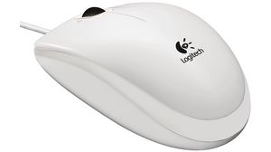 Wired Mouse B100 1000dpi Optical Ambidextrous White