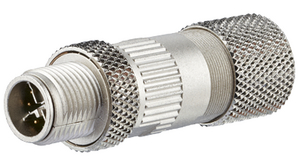 Circular Connector, M12, Plug, Straight, Poles - 8, IDC, Cable Mount