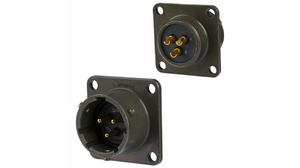 Appliance plug with flange, MIL-DTL-26482 Series I, Receptacle / Plug, 12-3,