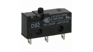 Mikroswitch DB, 10A, 1CO, 2.45N, Trykstang