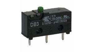 Mikroschalter DB, 100mA, 1 Wechsler, 1.47N, Stössel